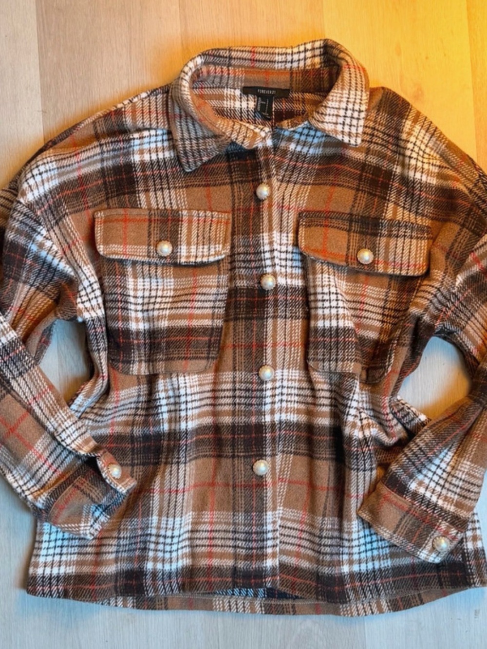 Forever 21 Brown Plaid Coat